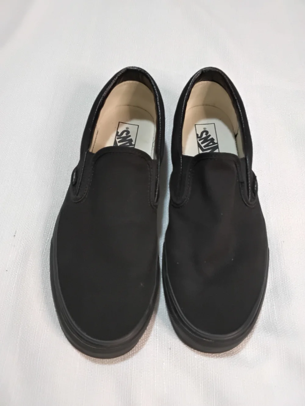 Vans Classic Slip-On Black Canvas Loafers Mens Sz 11.